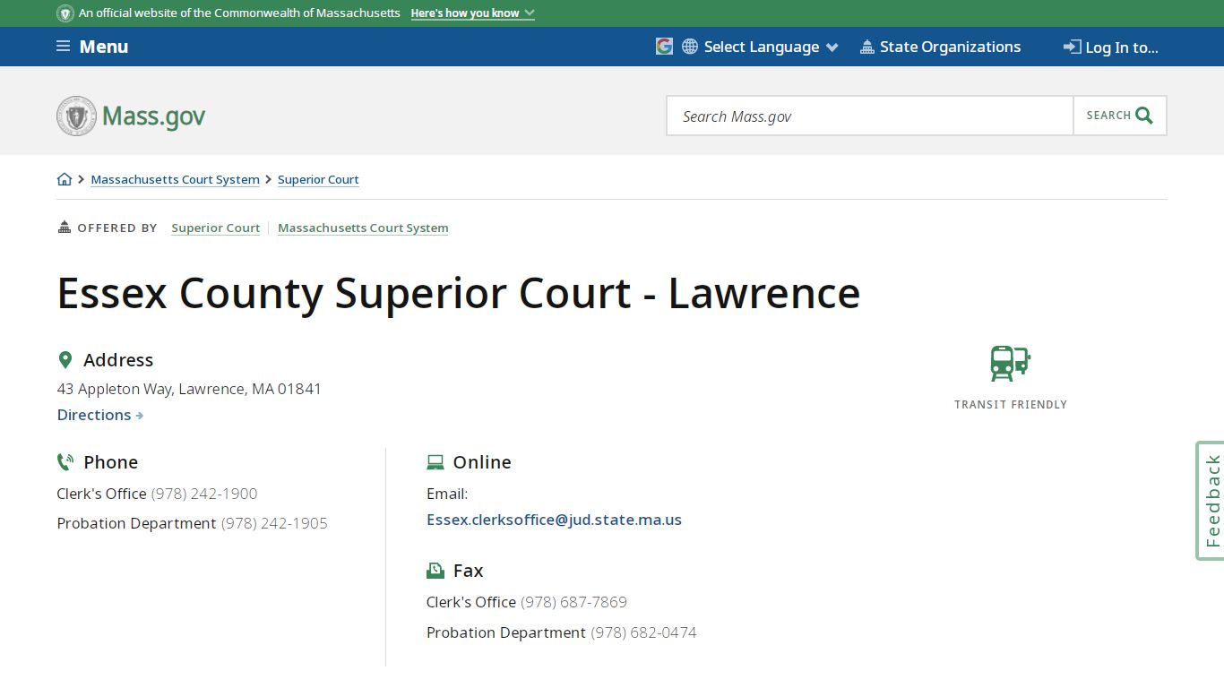 Essex County Superior Court - Lawrence | Mass.gov